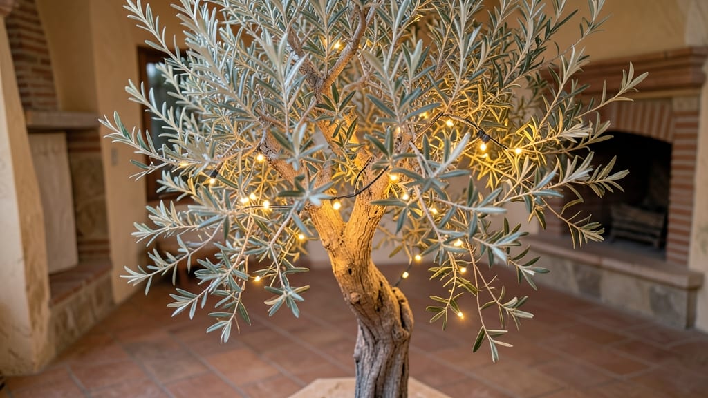 Olive Tree With LED String Lights