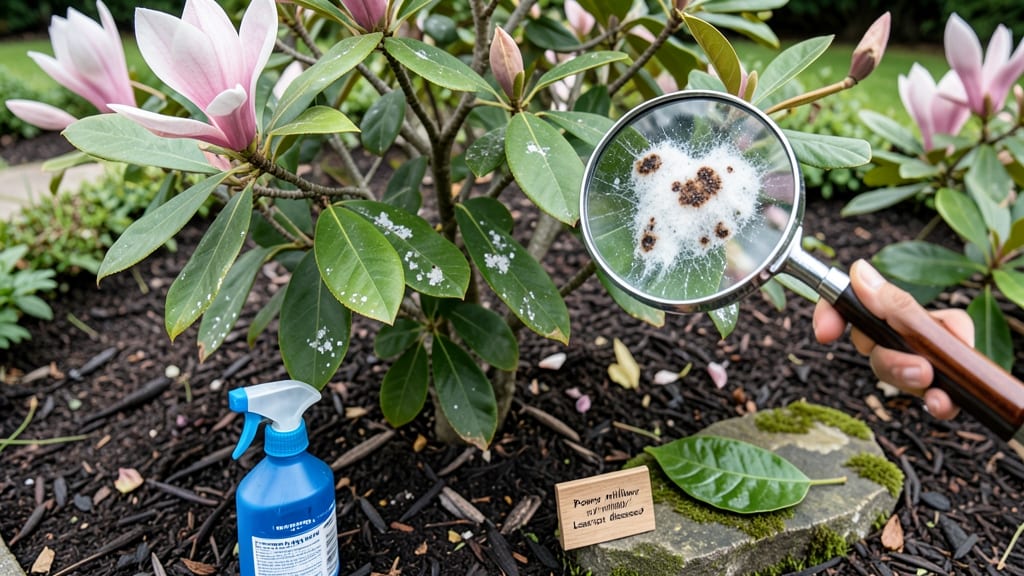 Magnolia Tree White Spots on Leaves: Fungal Blight Identification and Copper Spray Cure