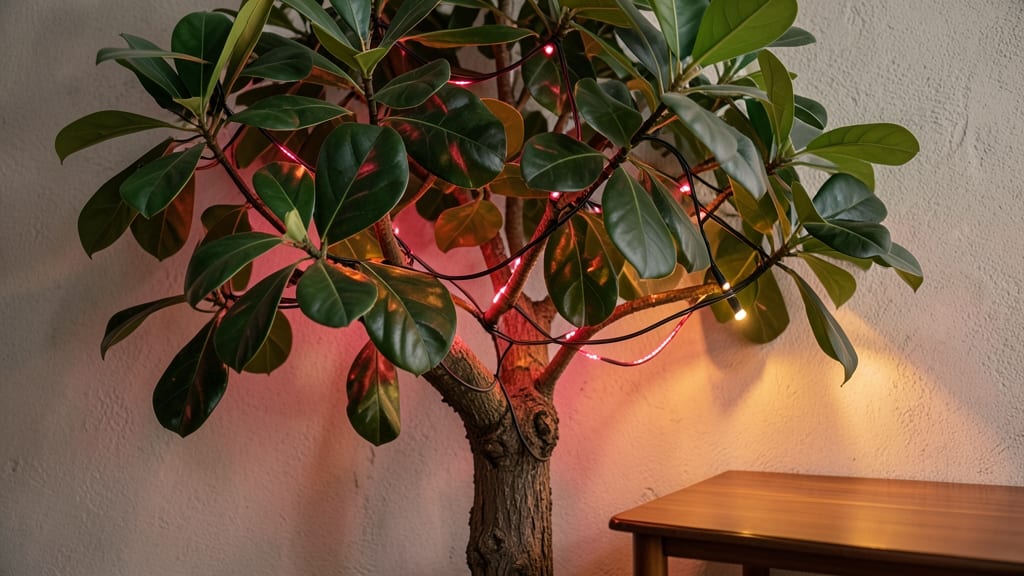 Ficus Tree With Color-Changing LED Lights