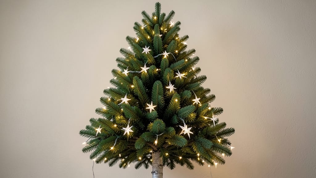 Dwarf Alberta Spruce With Twinkling Star Lights