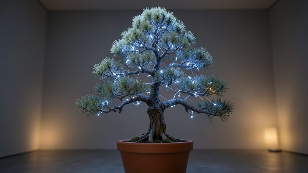 Bonsai Juniper Tree With Fiber Optic Lights